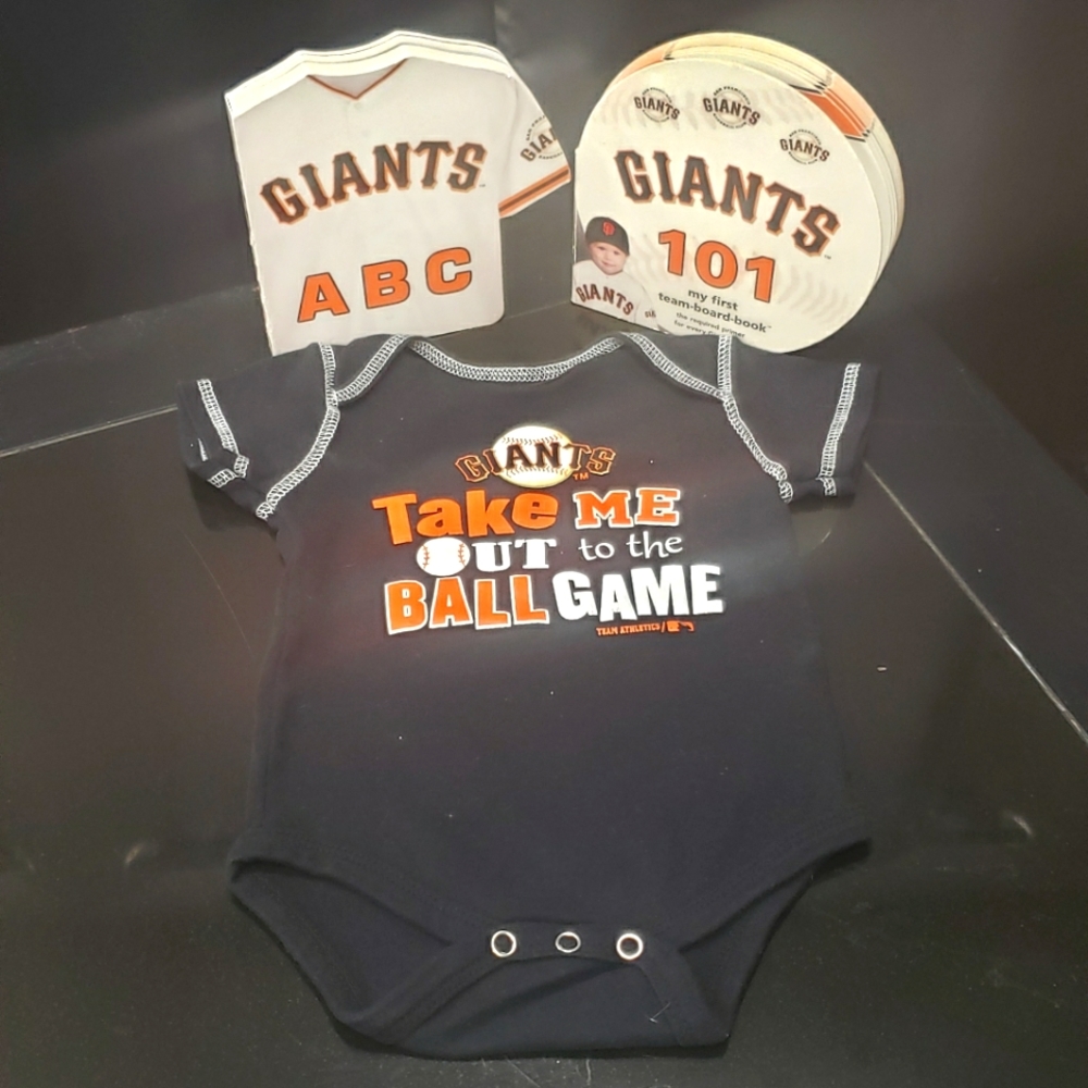 MLB San Francisco Giants Baseball Onesie & Board Book Bundle